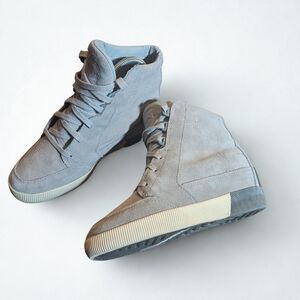 Sorel Suede Wedge High-Top Sneakers Gray Hidden Wedge Rubber Sole  Women’s 7